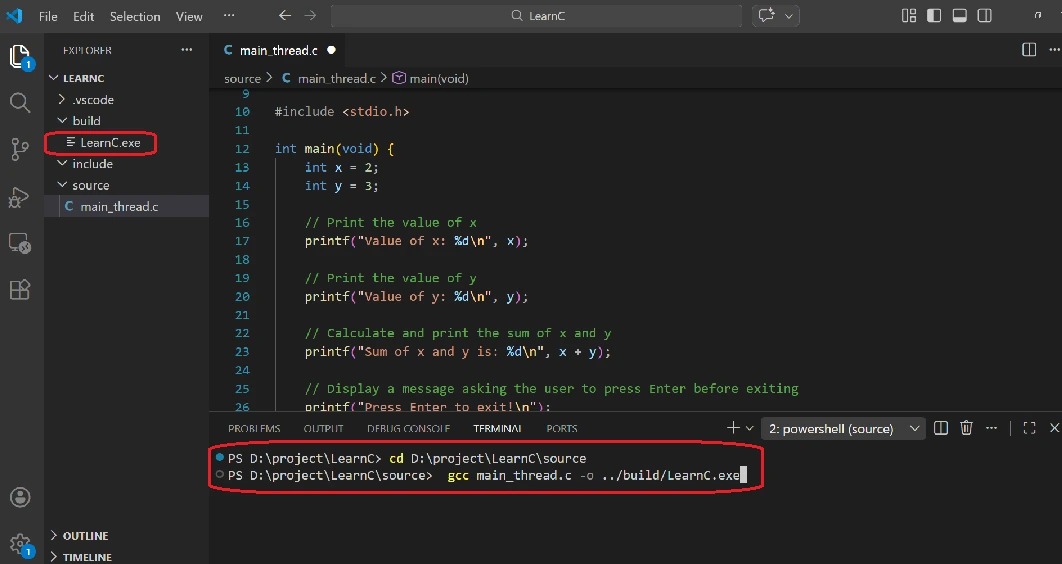 Build C Program By GCC
